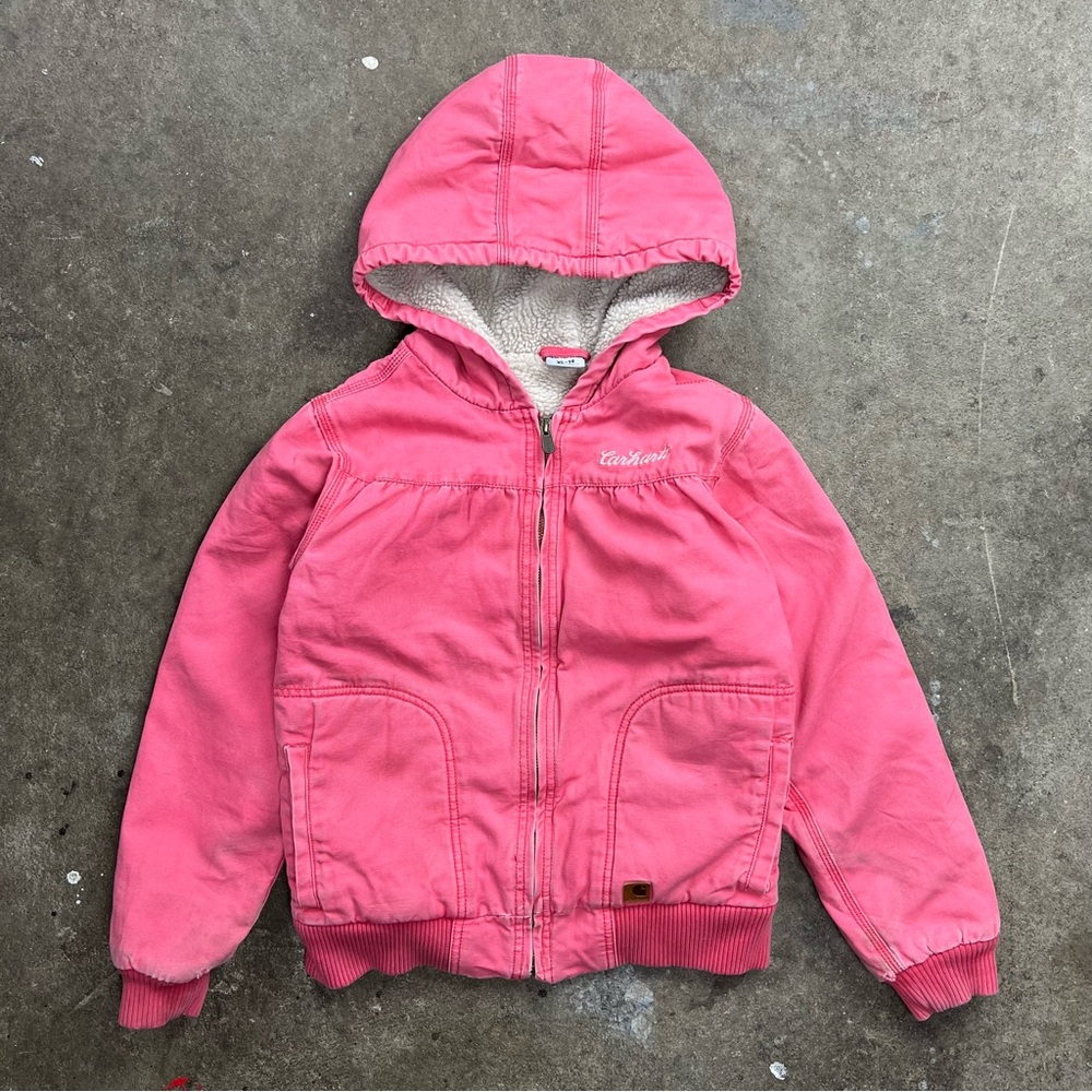 Girls Pink Carhartt Sherpa-Lined Active Jacket